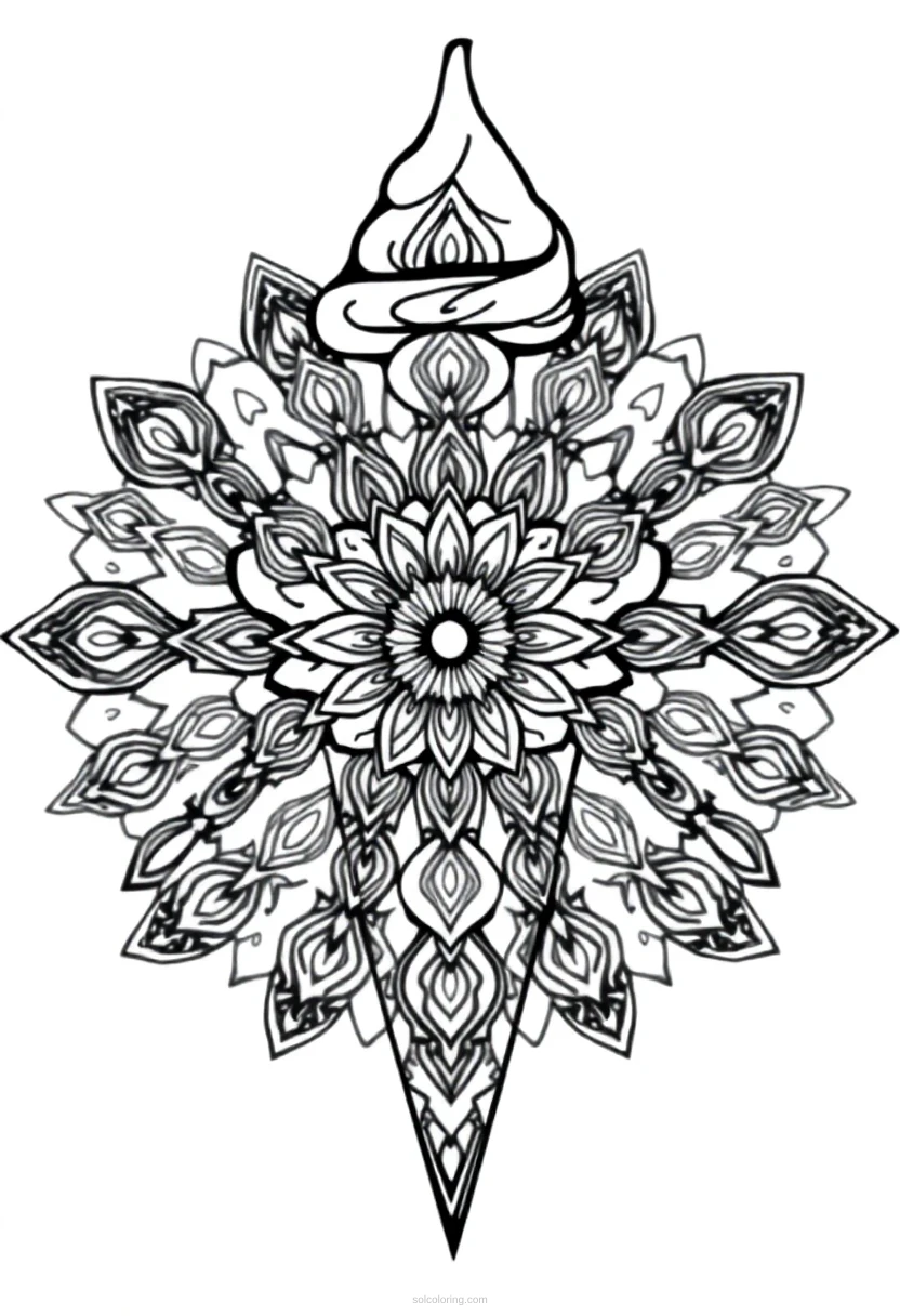 Ice Cream Cone coloring page for kids