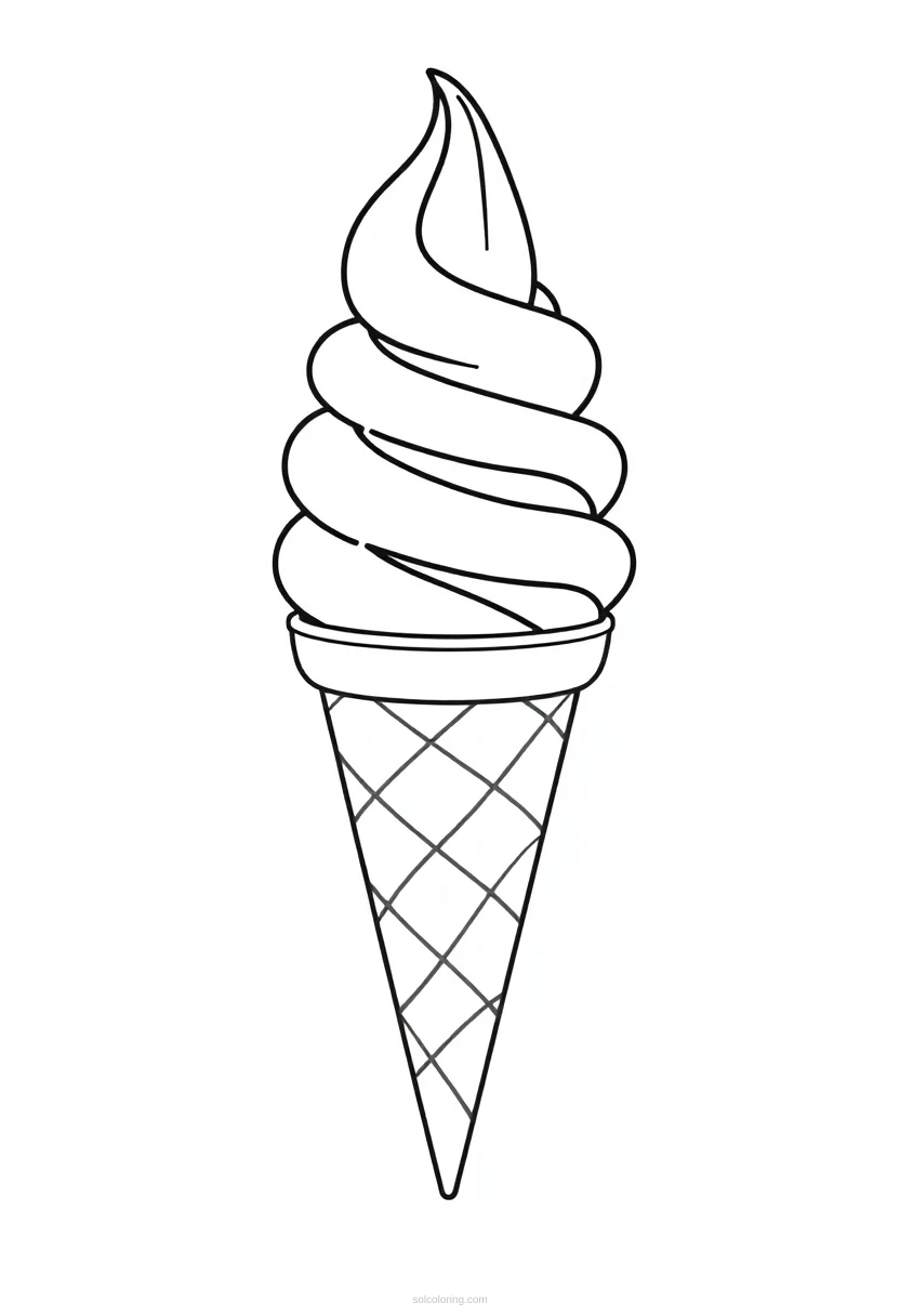 Ice Cream Cone coloring page for kids