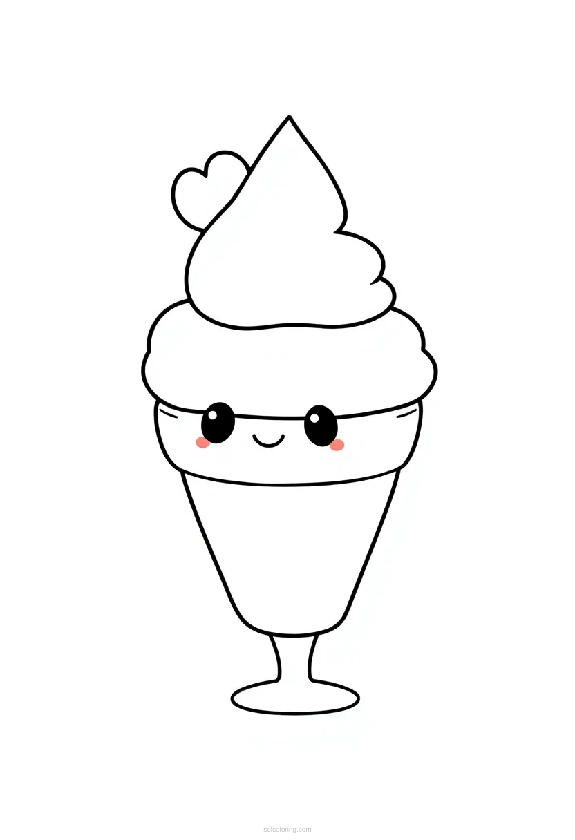 Ice Cream Sundae coloring page for kids