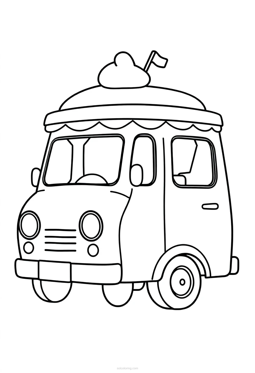Ice Cream Truck coloring page for kids