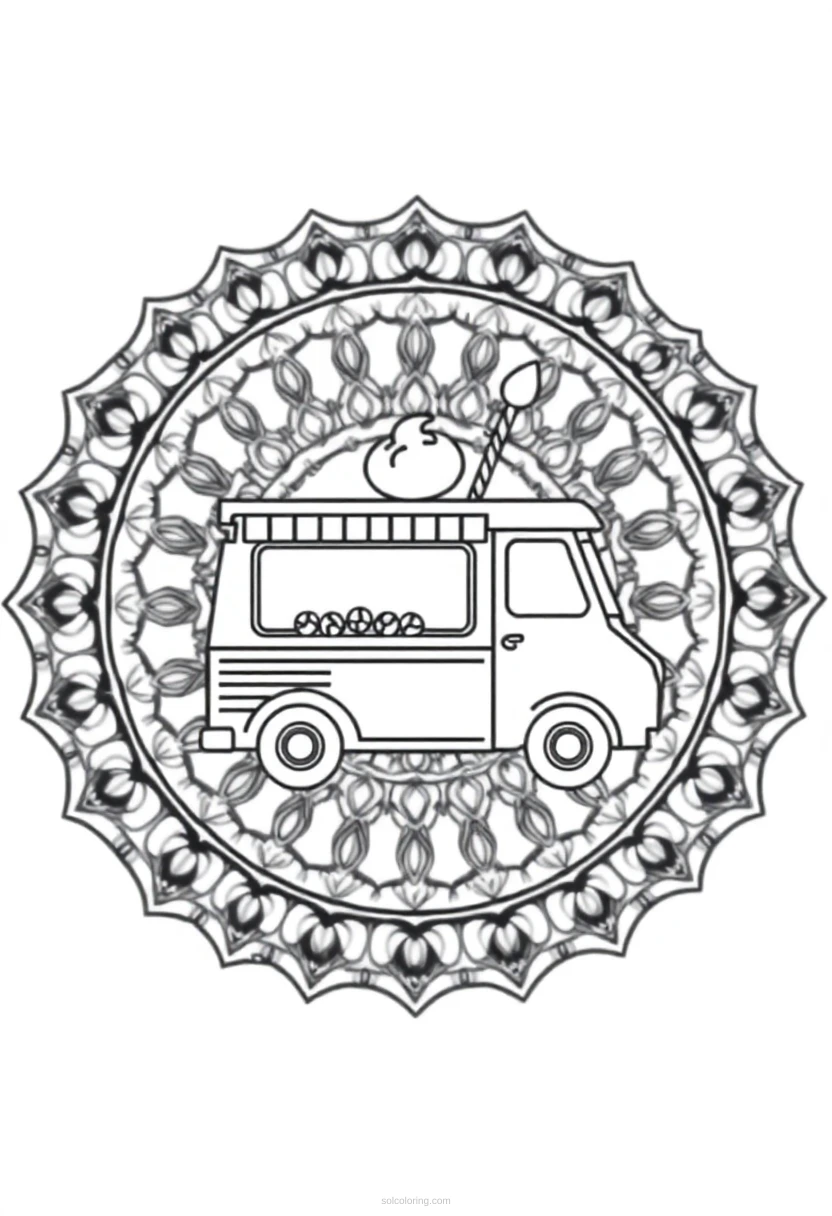 Ice Cream Truck coloring page for kids