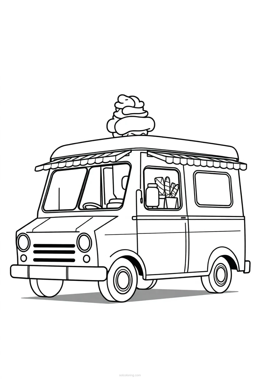 Ice Cream Truck coloring page for kids