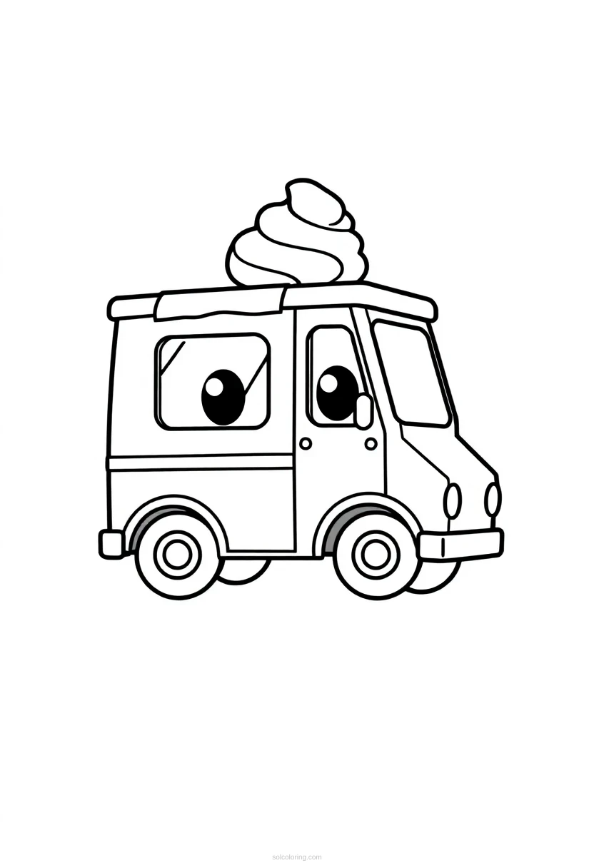 Ice Cream Truck coloring page for kids