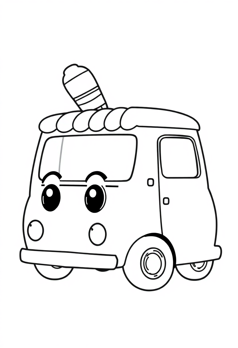 Ice Cream Truck coloring page, free printable