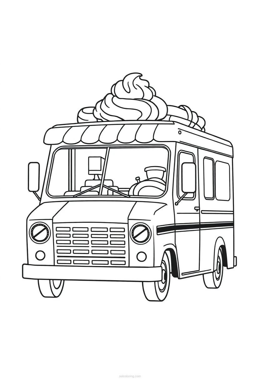 Ice Cream Truck coloring page for kids