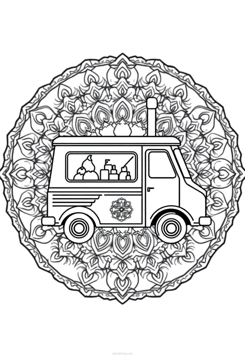 Ice Cream Truck coloring page for kids