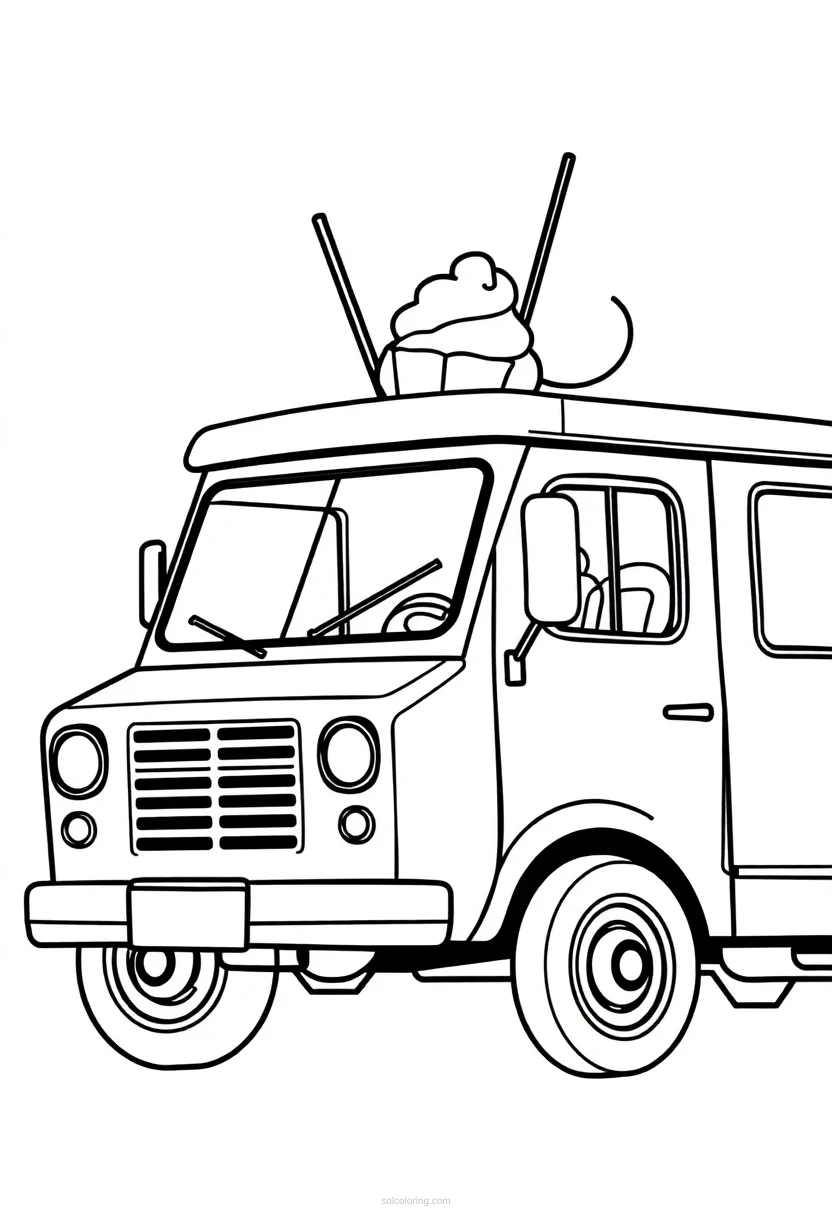 Ice Cream Truck coloring page for kids