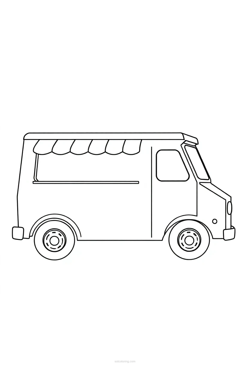 Ice Cream Truck coloring page for kids