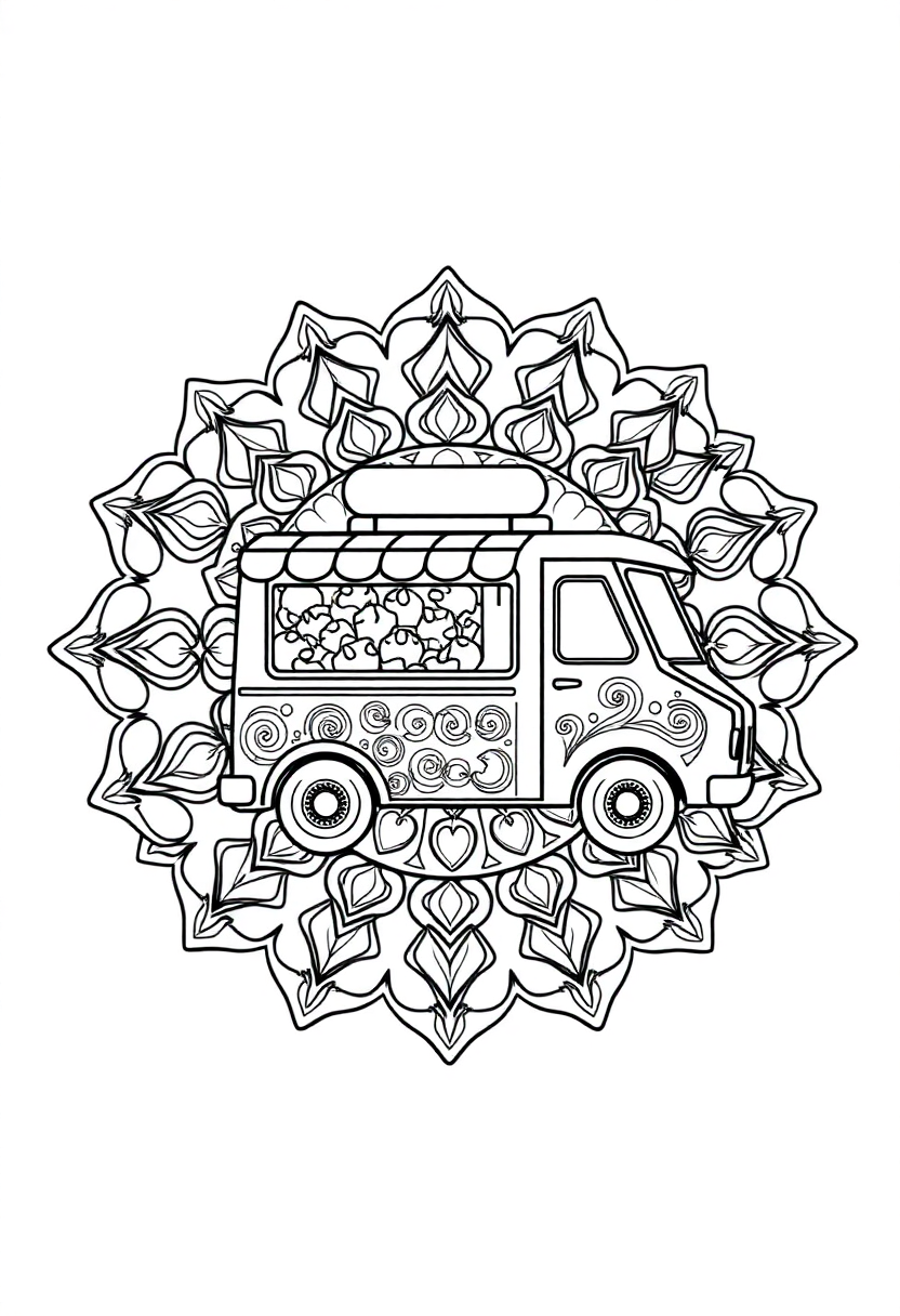 Ice Cream Truck coloring page, free printable