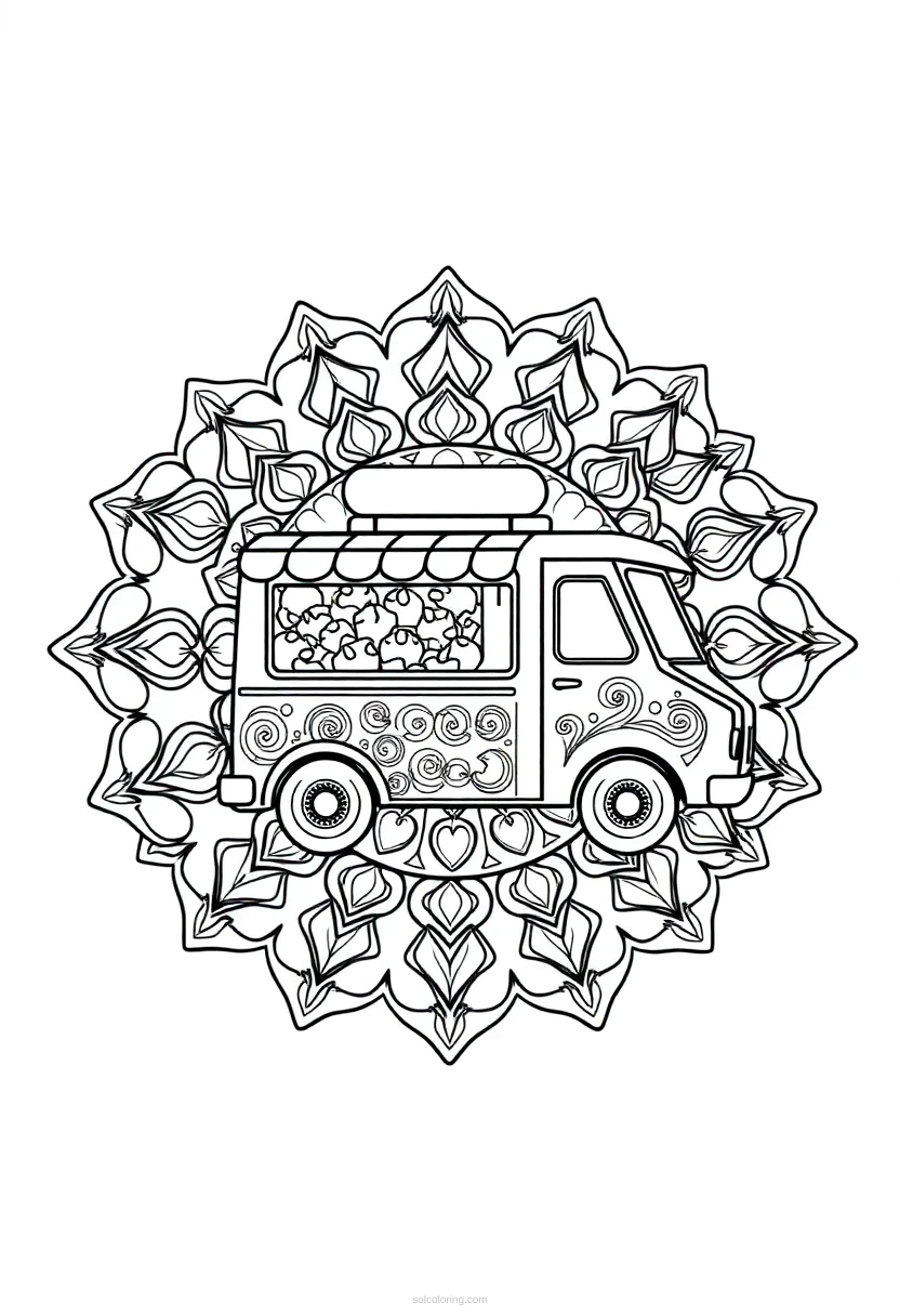 Ice Cream Truck coloring page for kids