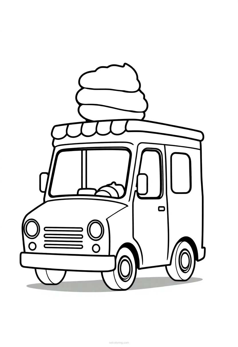 Ice Cream Truck coloring page for kids