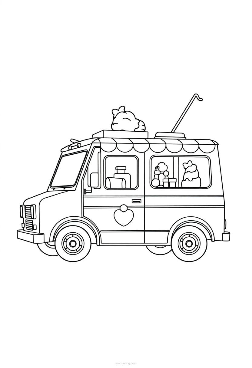 Ice Cream Truck coloring page for kids