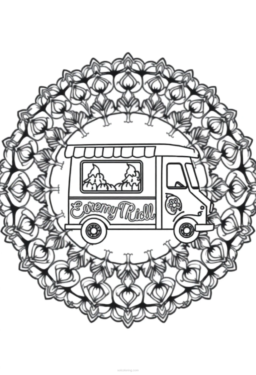 Ice Cream Truck coloring page for kids