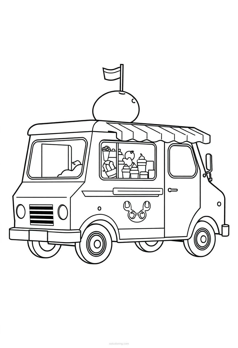 Ice Cream Truck coloring page for kids