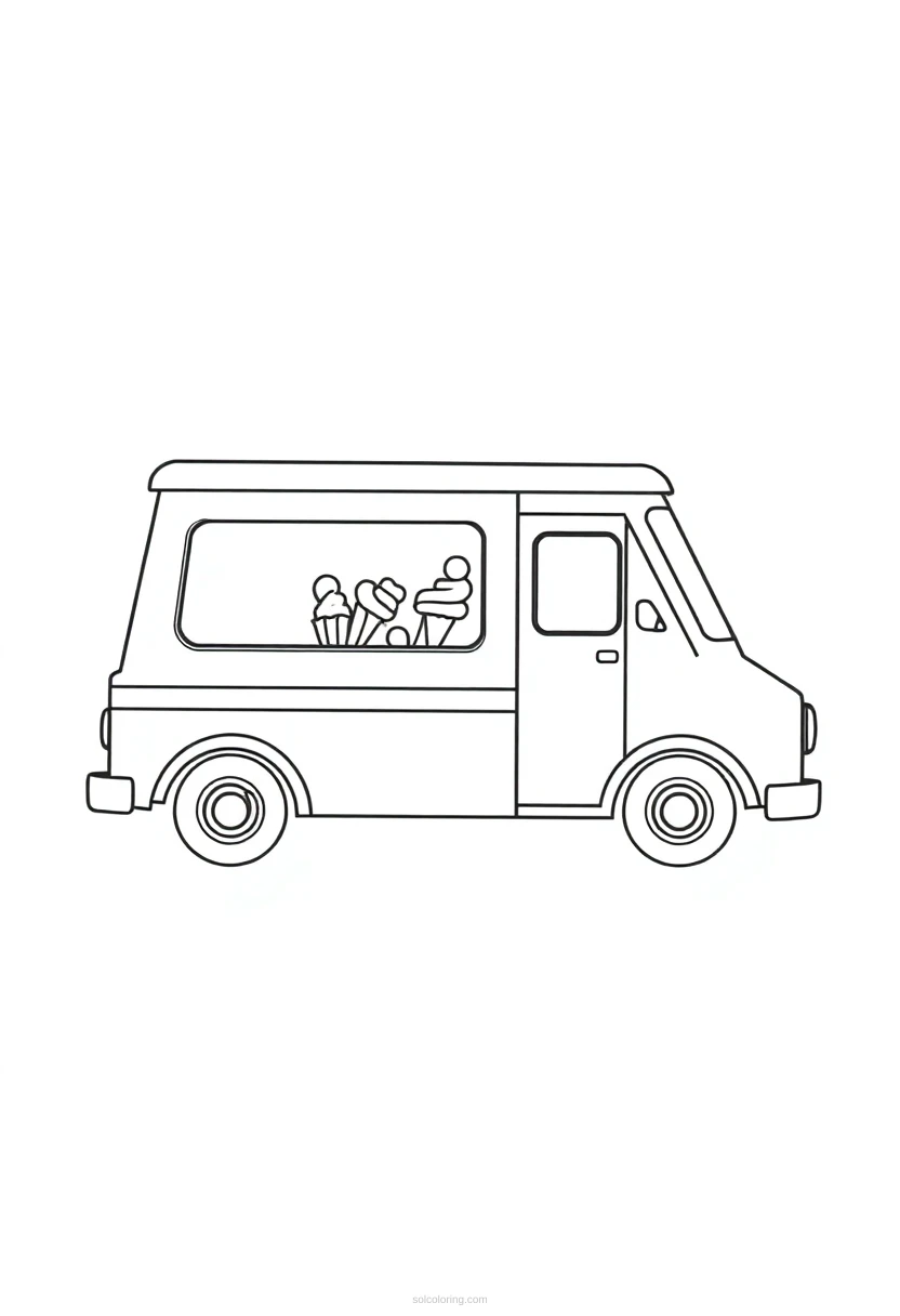 Ice Cream Truck coloring page for kids