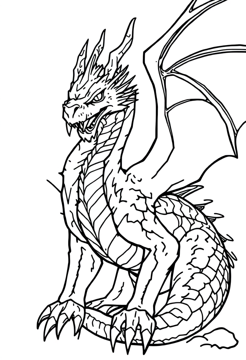 Ice Dragon coloring page, free printable