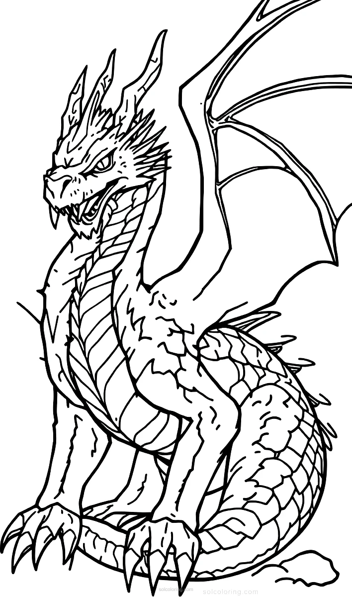 Ice Dragon coloring page for kids