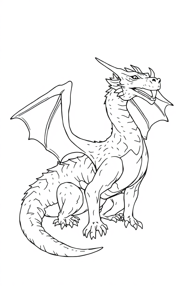 Ice Dragon coloring page, free printable