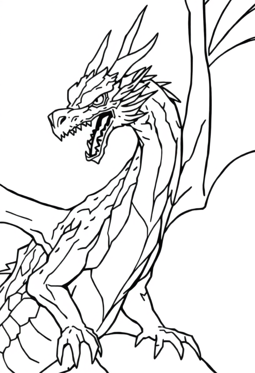 Ice Dragon coloring page, free printable
