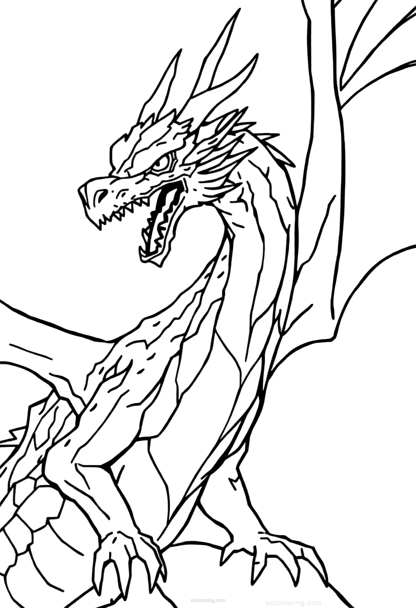 Ice Dragon coloring page for kids
