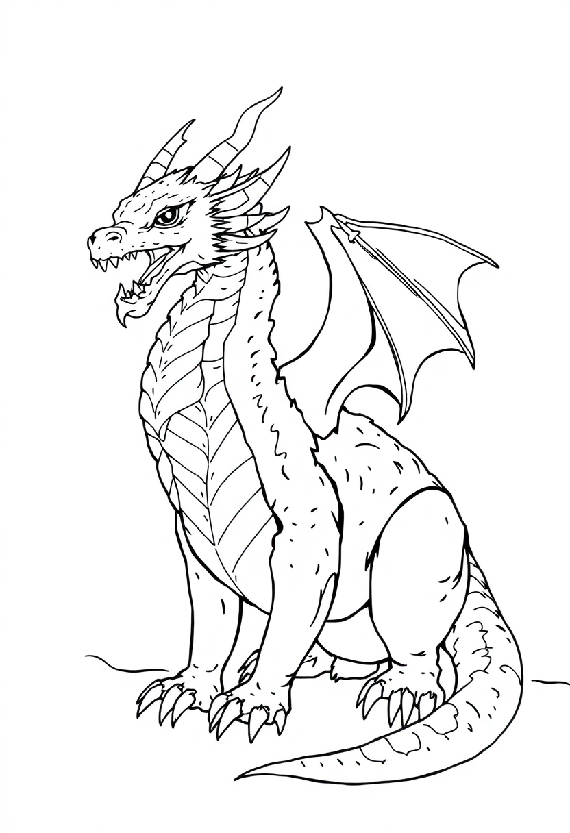 Ice Dragon coloring page, free printable