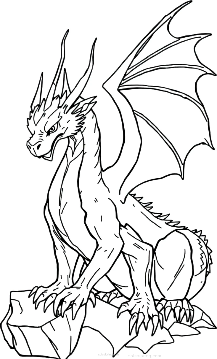 Ice Dragon coloring page for kids
