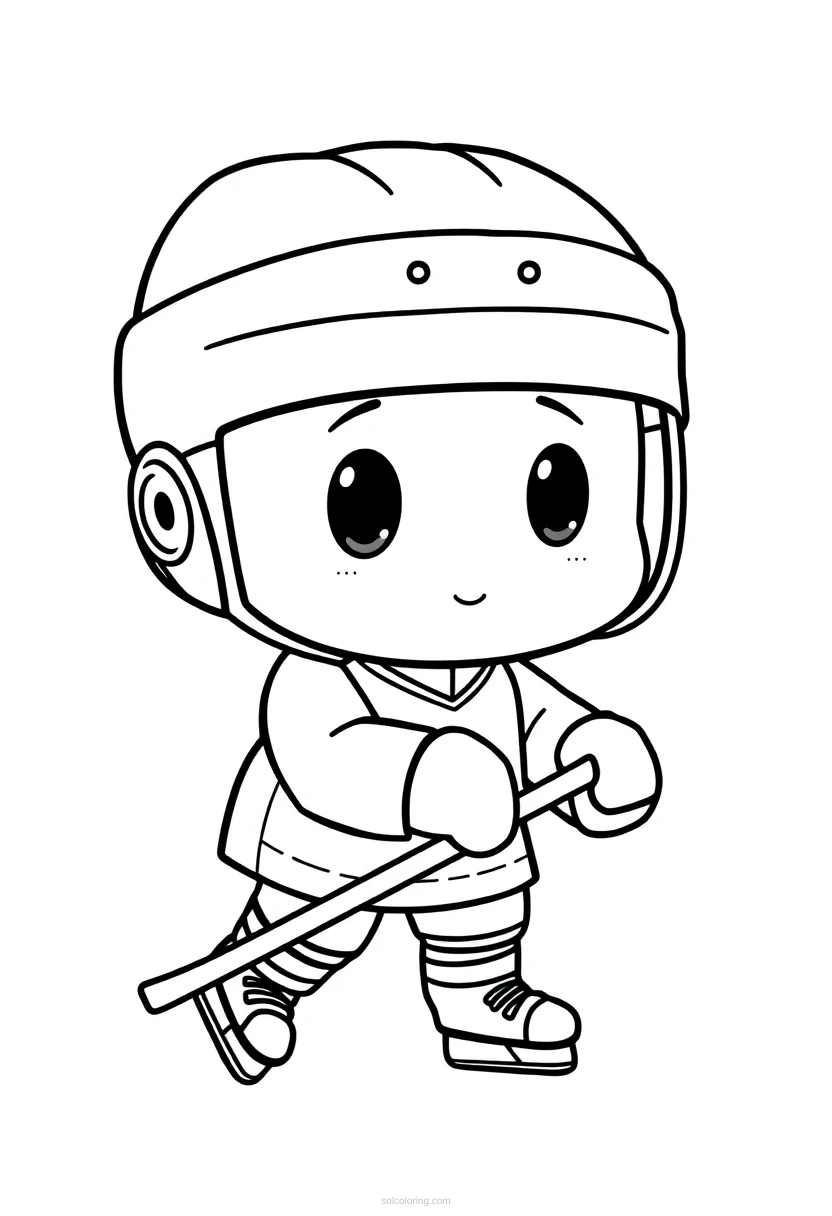 Ice Hockey Player coloring page for kids