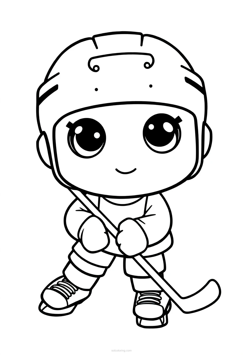 Ice Hockey Player coloring page for kids