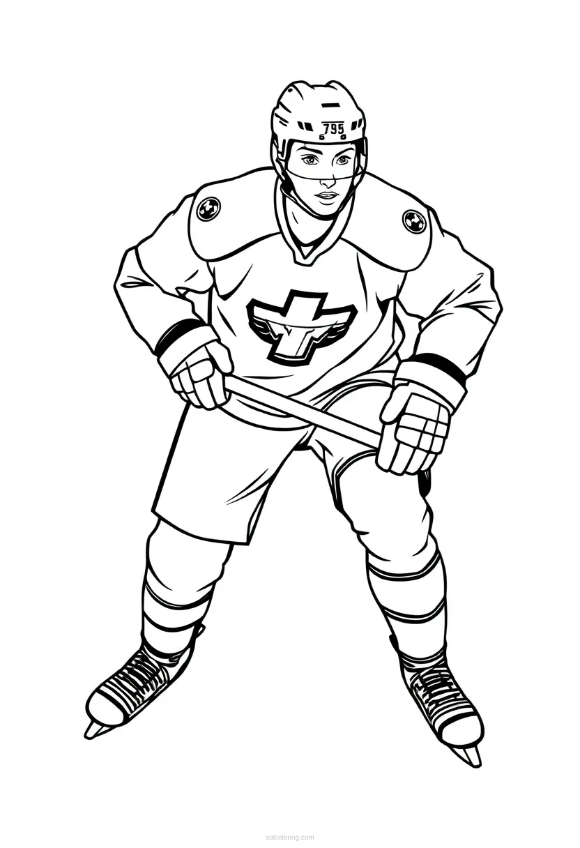 Ice Hockey Chibi coloring page for kids
