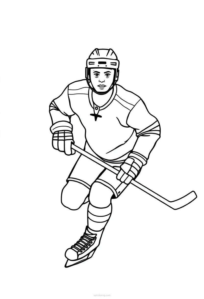 Ice Hockey Player coloring page for kids