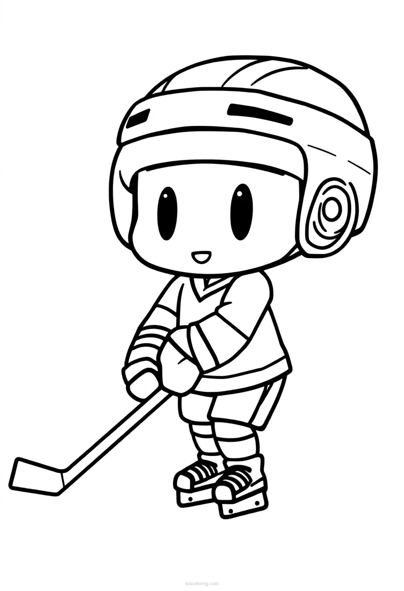 Ice Hockey Player coloring page for kids