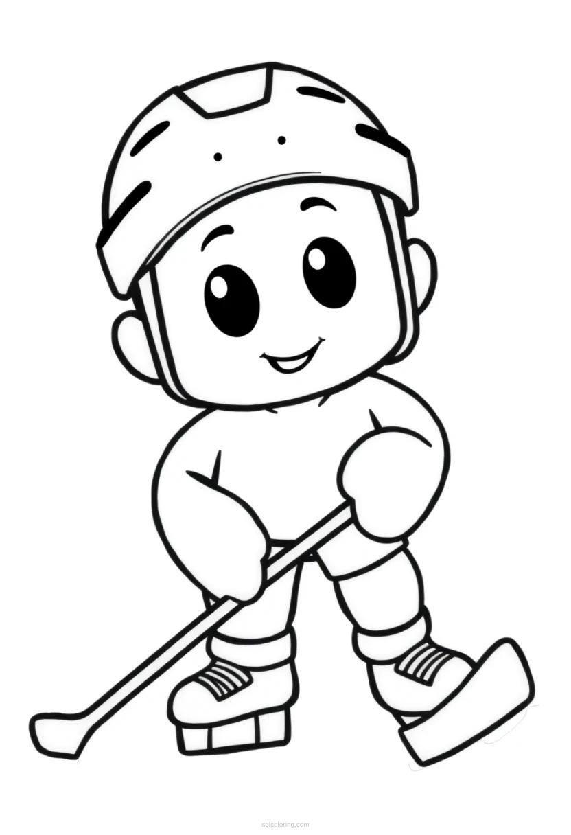 Ice Hockey Player coloring page for kids