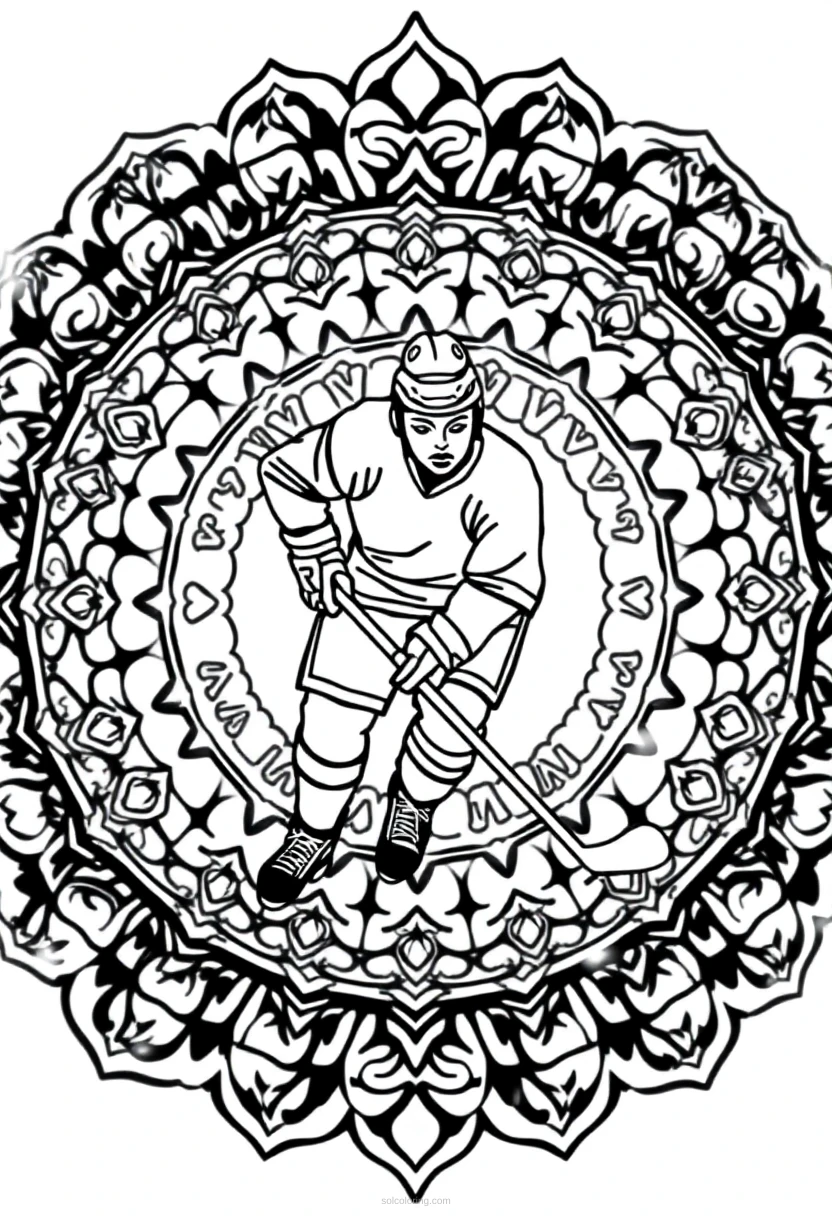 Ice Hockey Player coloring page for kids