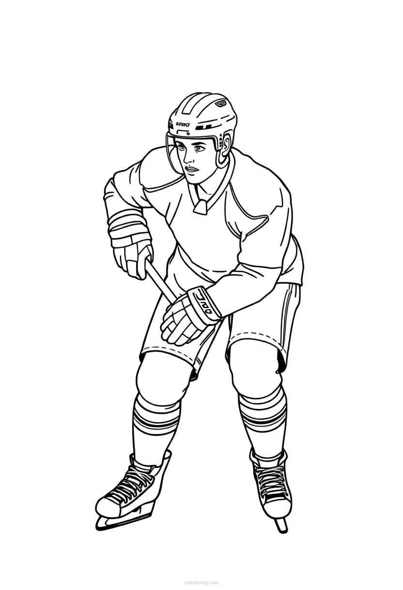 Ice Hockey Player coloring page for kids