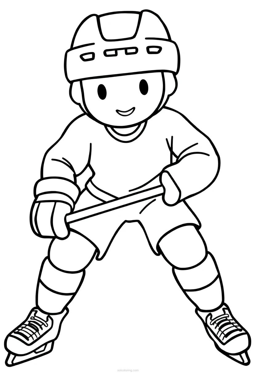 Ice Hockey Player coloring page for kids
