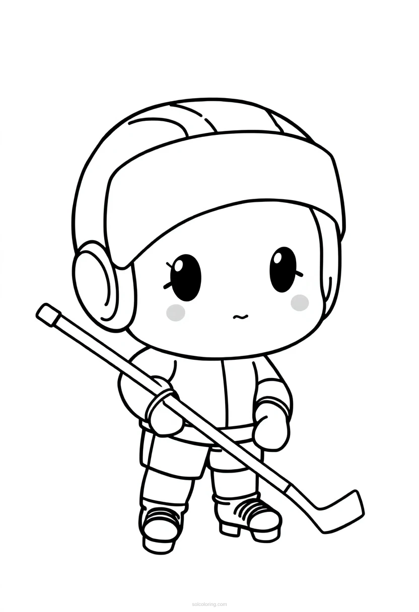 Ice Hockey Player coloring page for kids