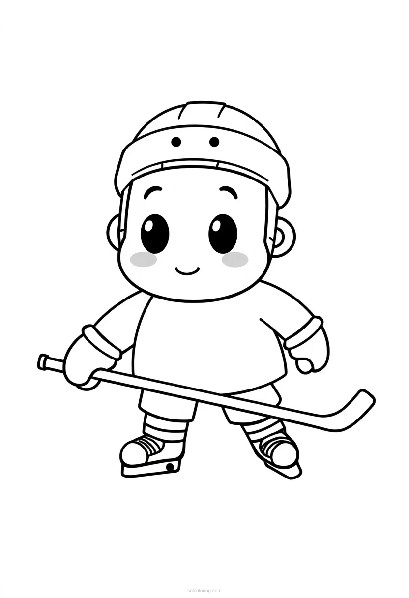 Ice Hockey Player coloring page for kids