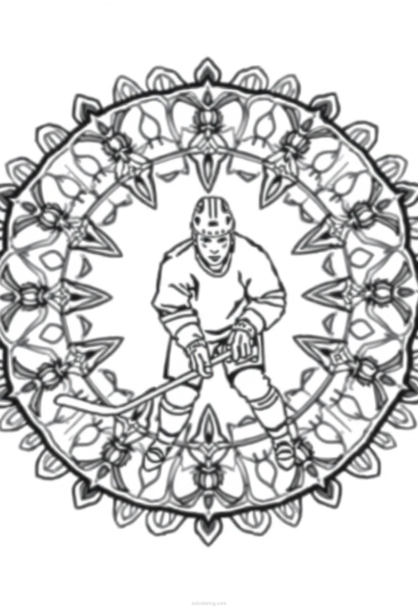 Ice Hockey Player coloring page for kids