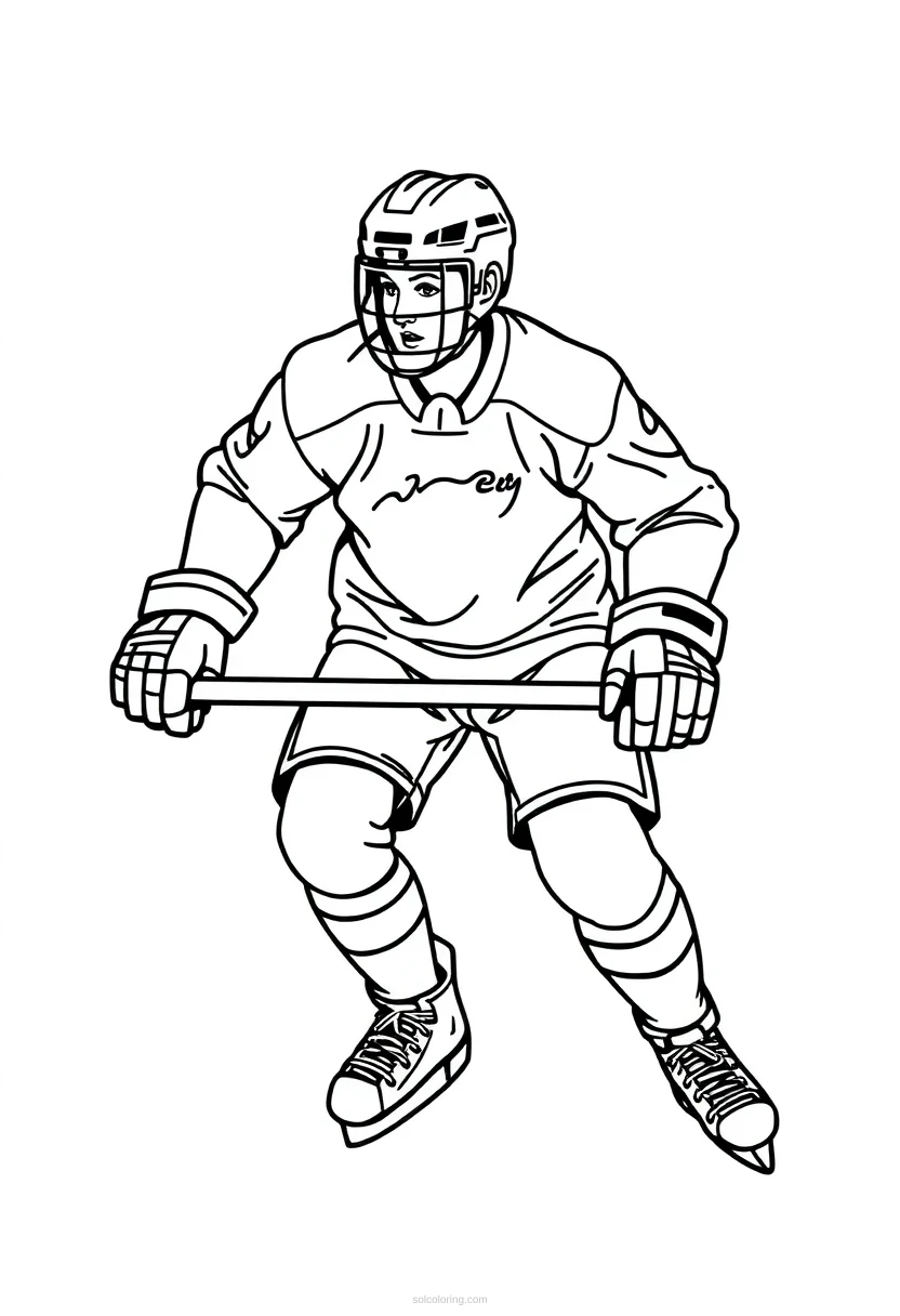 Ice Hockey Player coloring page for kids