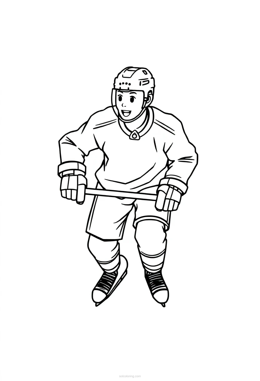 Ice Hockey Player coloring page for kids