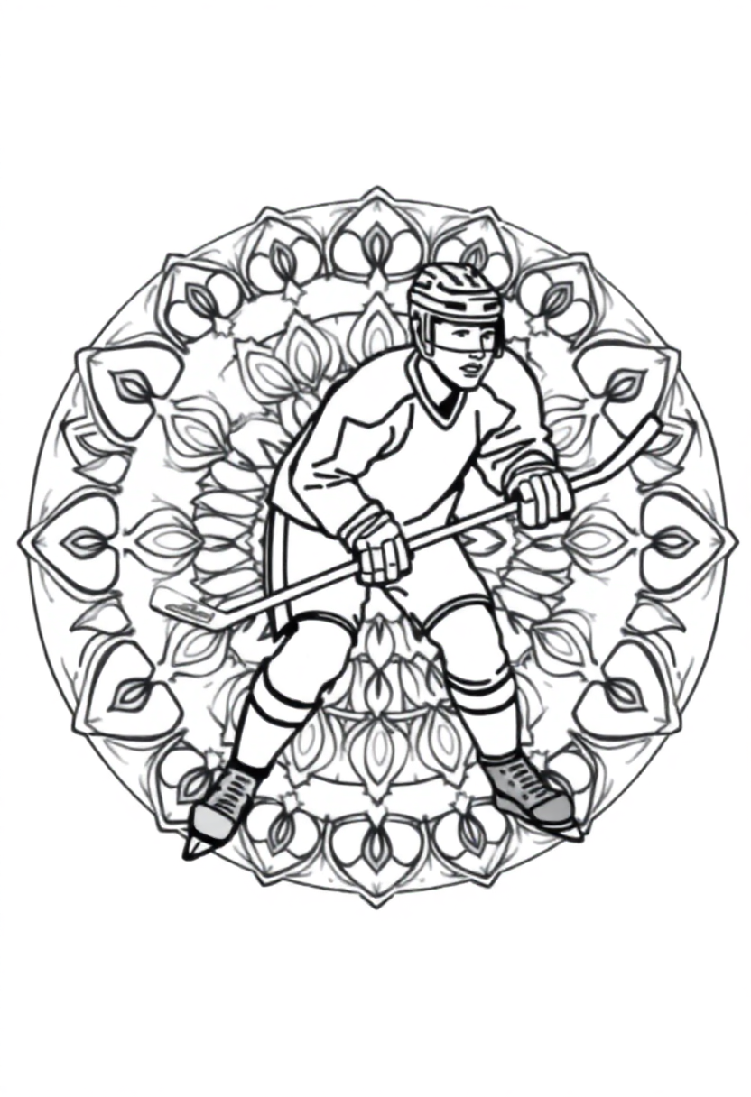 Ice Hockey Player coloring page, free printable