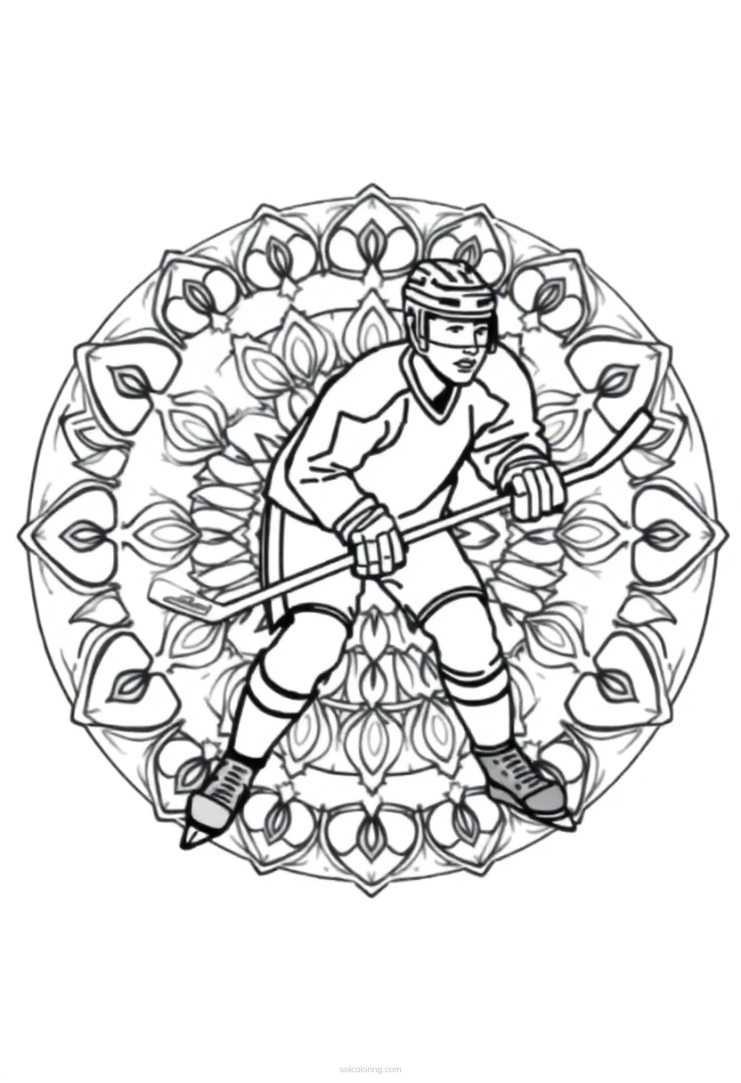 Ice Hockey coloring page for kids