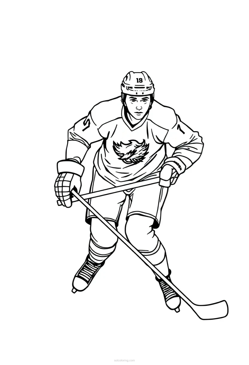 Ice Hockey coloring page for kids