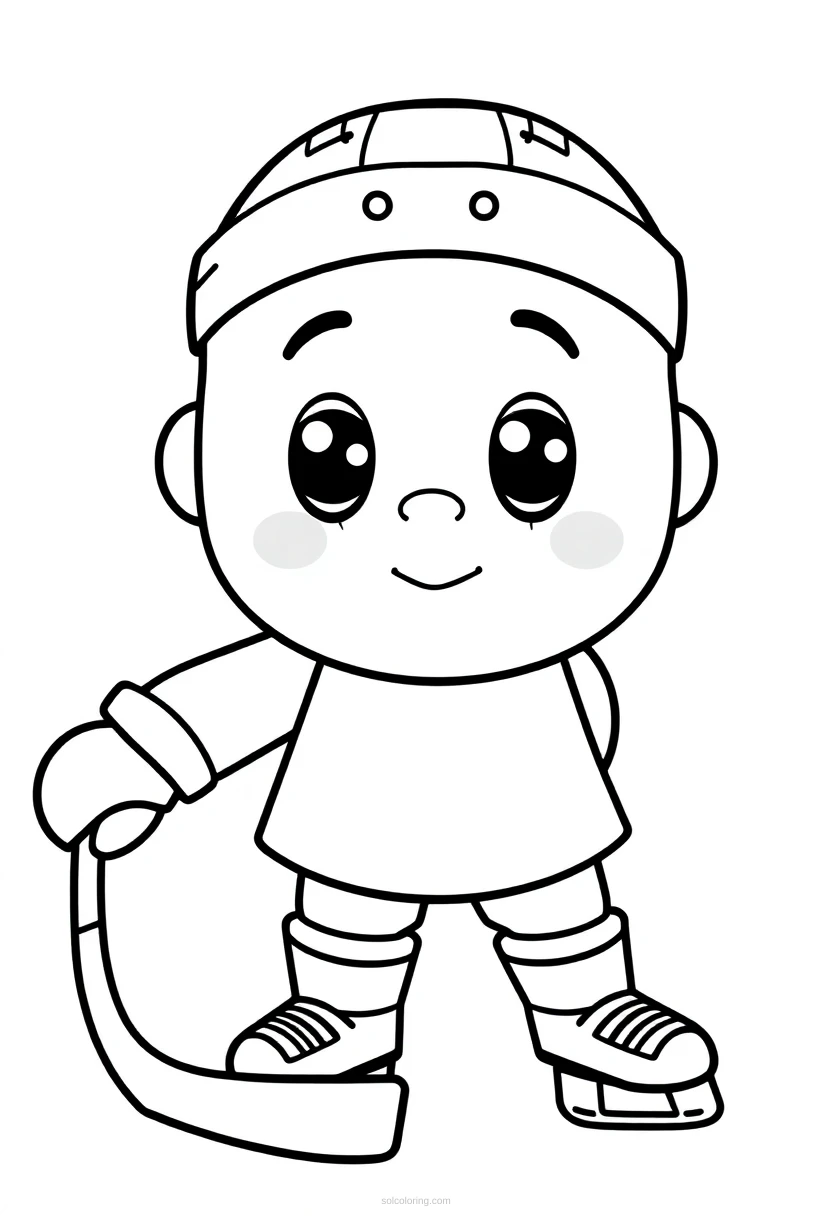 Ice Hockey Player coloring page for kids