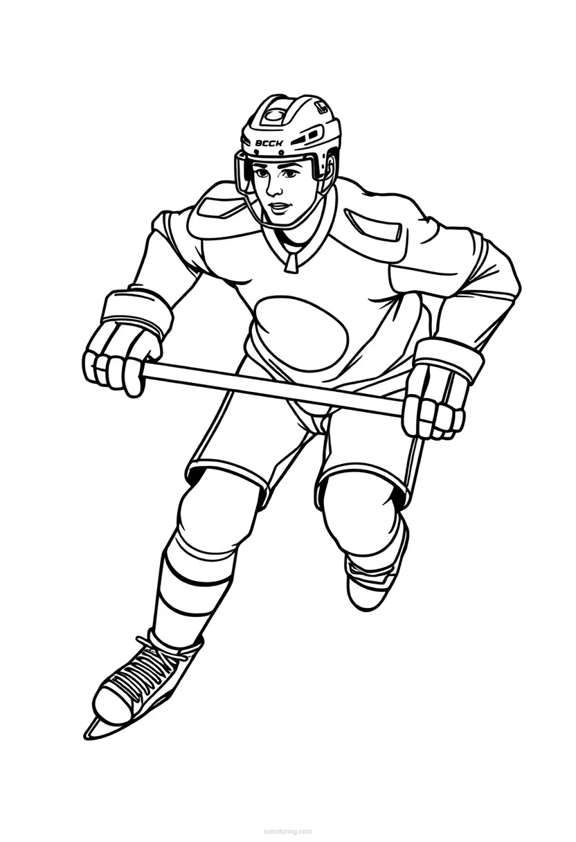Ice Hockey Player coloring page for kids