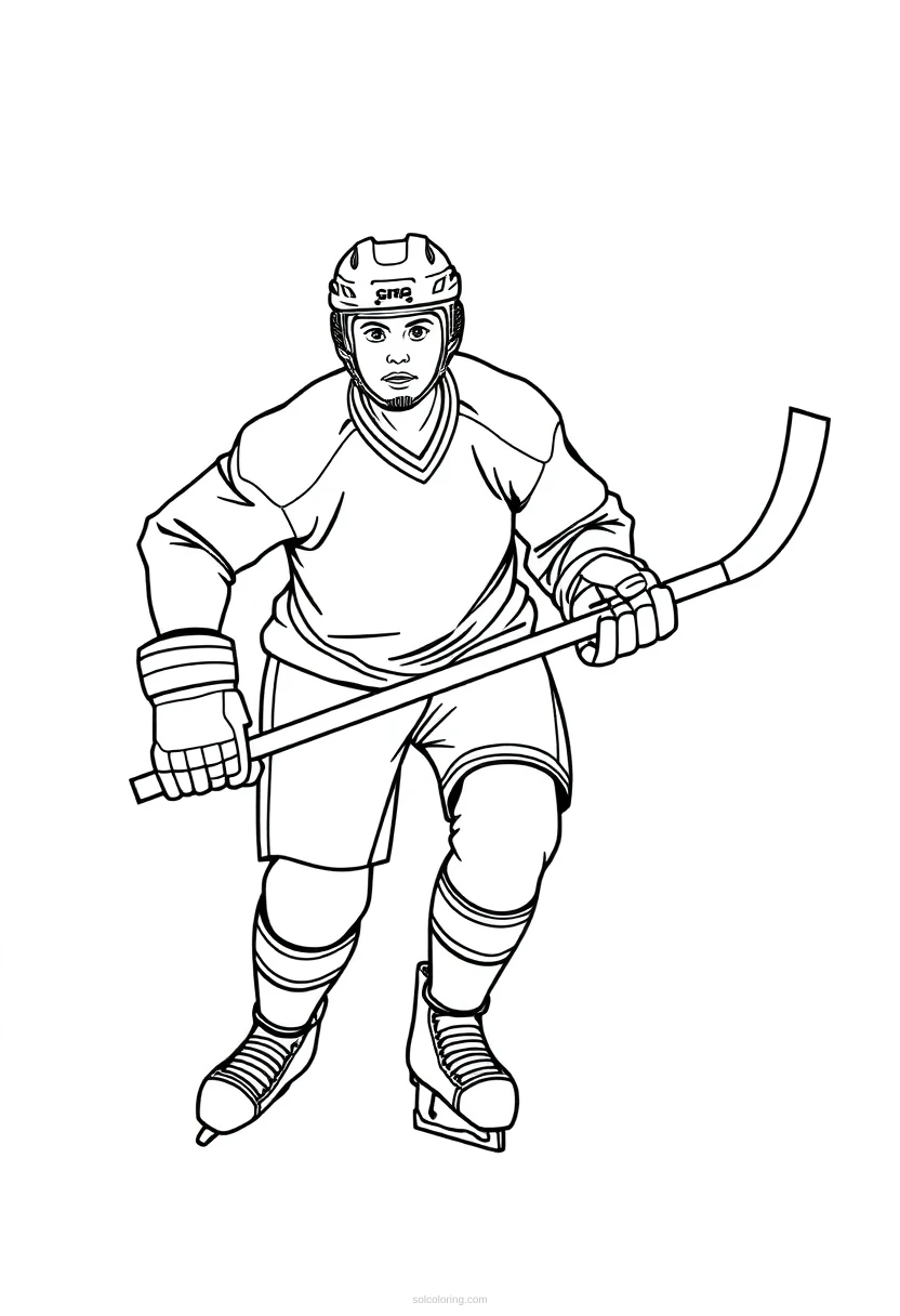 Ice Hockey Player coloring page for kids
