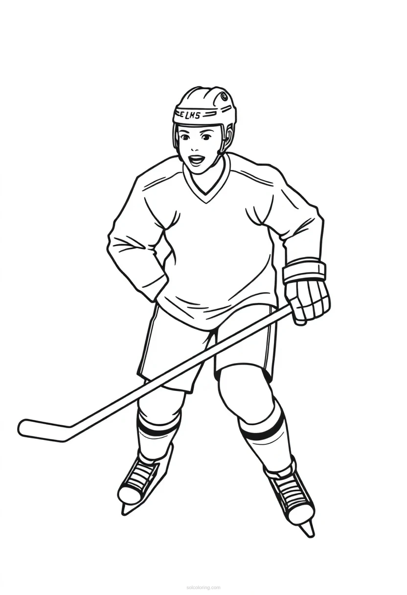 Ice Hockey coloring page for kids