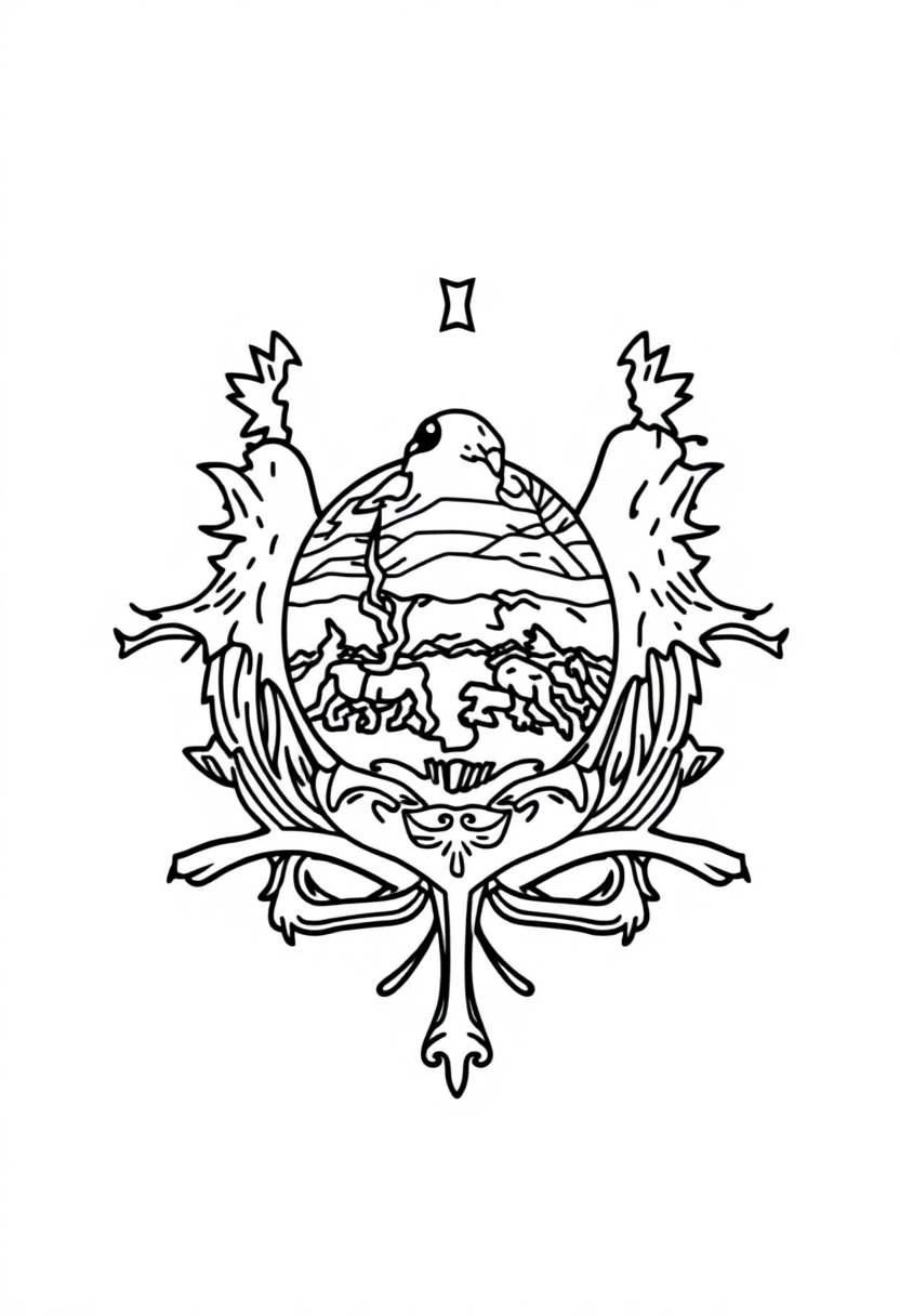 Idaho State Flag coloring page, free printable