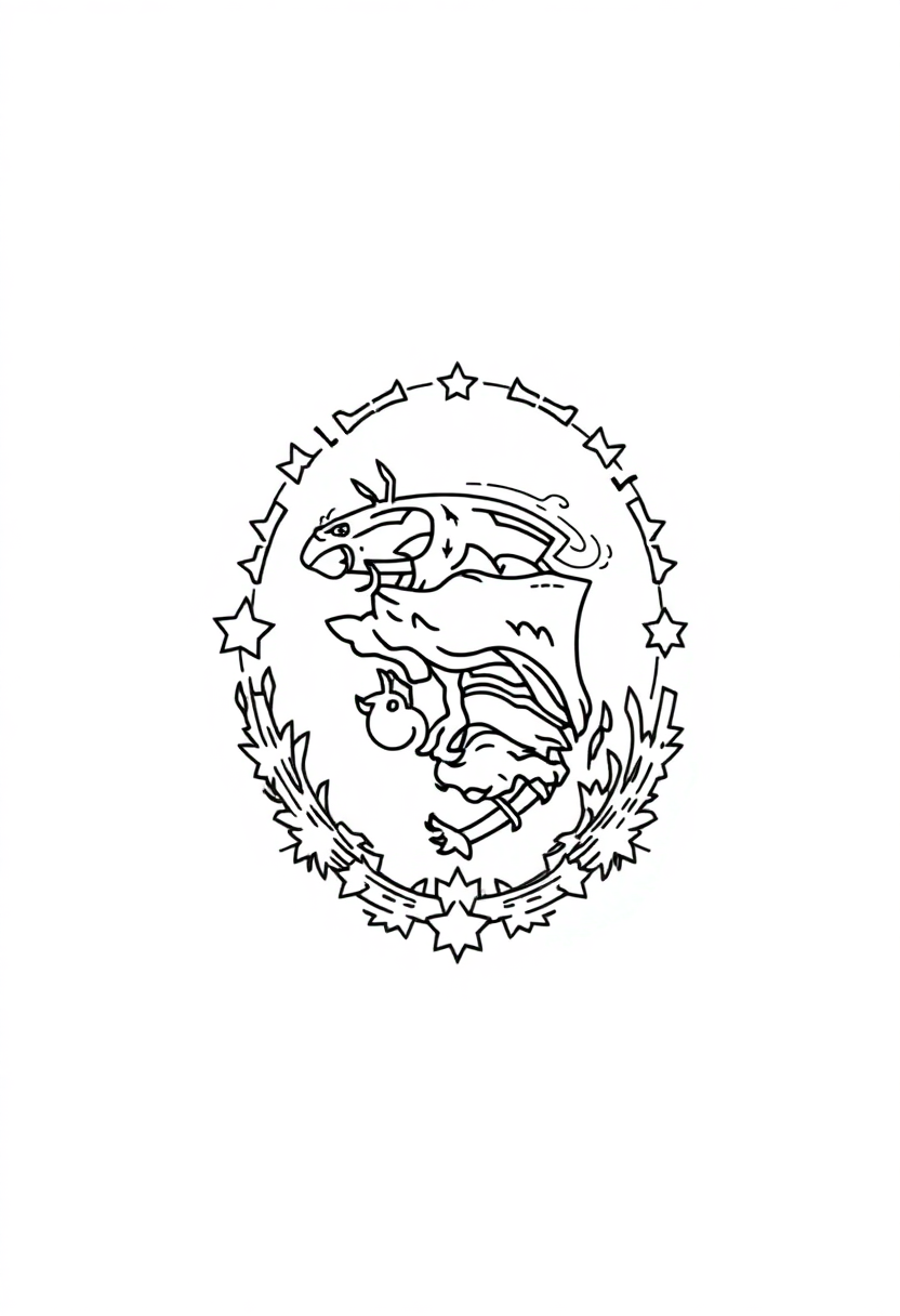 Idaho State Flag coloring page, free printable