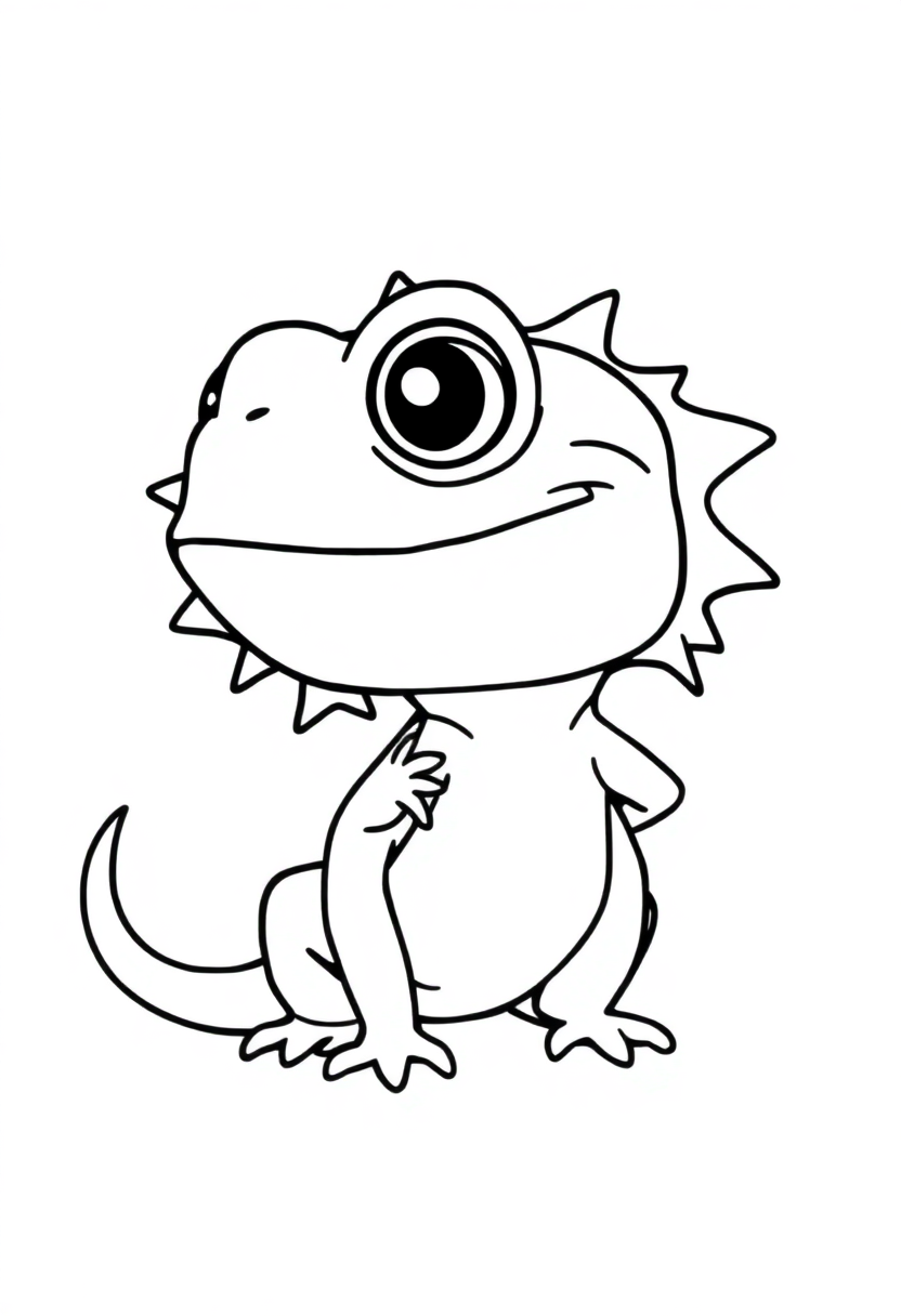 Iguana coloring page, free printable